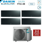daikin climatizzatore condizionatore daikin bluevolution quadri split inverter serie emura black iii 771215 con 4mxm80n r 32 wi fi integrato 700070001200015000 colore nero garanzia italiana