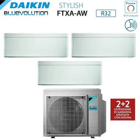 daikin climatizzatore condizionatore daikin bluevolution quadri split inverter serie stylish white 9121515 con 4mxm80n r 32 wi fi integrato 9000120001500015000 colore bianco garanzia italiana 1