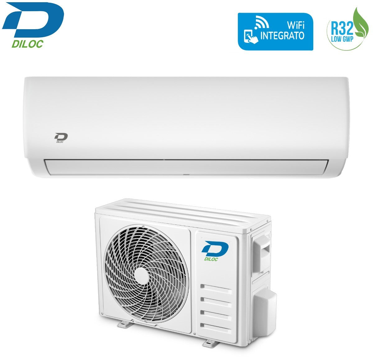 diloc climatizzatore condizionatore diloc inverter serie jessica silver 18000 btu d jessica 18000slv r 32 wi fi integrato argento classe aa 1