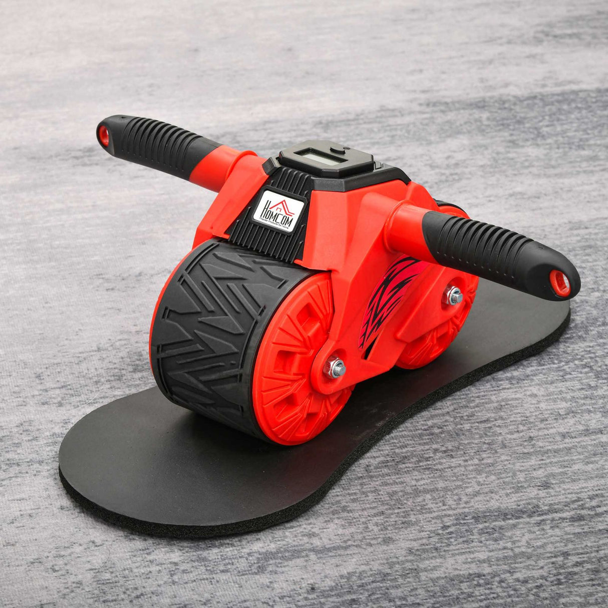 easycomfort easycomfort ab wheel attrezzo per allenamento addominali impugnature antiscivolo e tappetino per ginocchia rosso