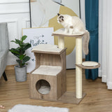 easycomfort easycomfort albero tiragraffi per gatti adulti con cuccia in legno e corda sisal ean 8054144138220