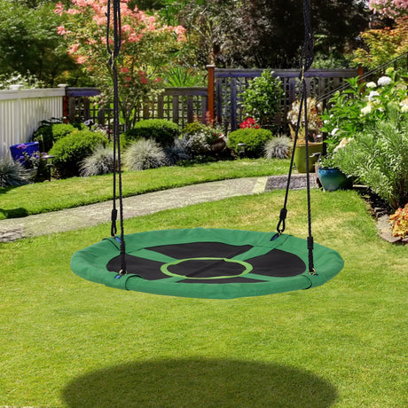 easycomfort easycomfort altalena da giardino per bambini a nido verde e nero diametro 100cm