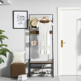 easycomfort easycomfort appendiabiti stile industriale con scarpiera in legno mdf e metallo 72x34x185cm