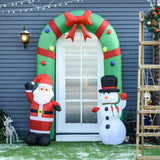 easycomfort easycomfort arco gonfiabile 12 luci a led babbo natale 244cm e pupazzo di neve impermeabile