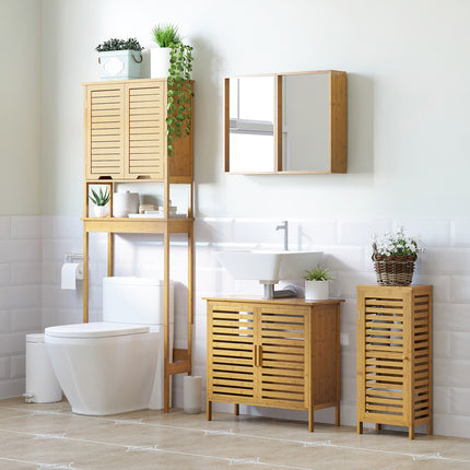 immagine-2-easycomfort-easycomfort-armadietto-bagno-in-bambu-con-ripiano-interno-regolabile-30x19-9x70-cm-color-legno
