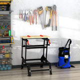 easycomfort easycomfort banco da lavoro pieghevole con altezza regolabile 4 morsetti e fori per utensili nero