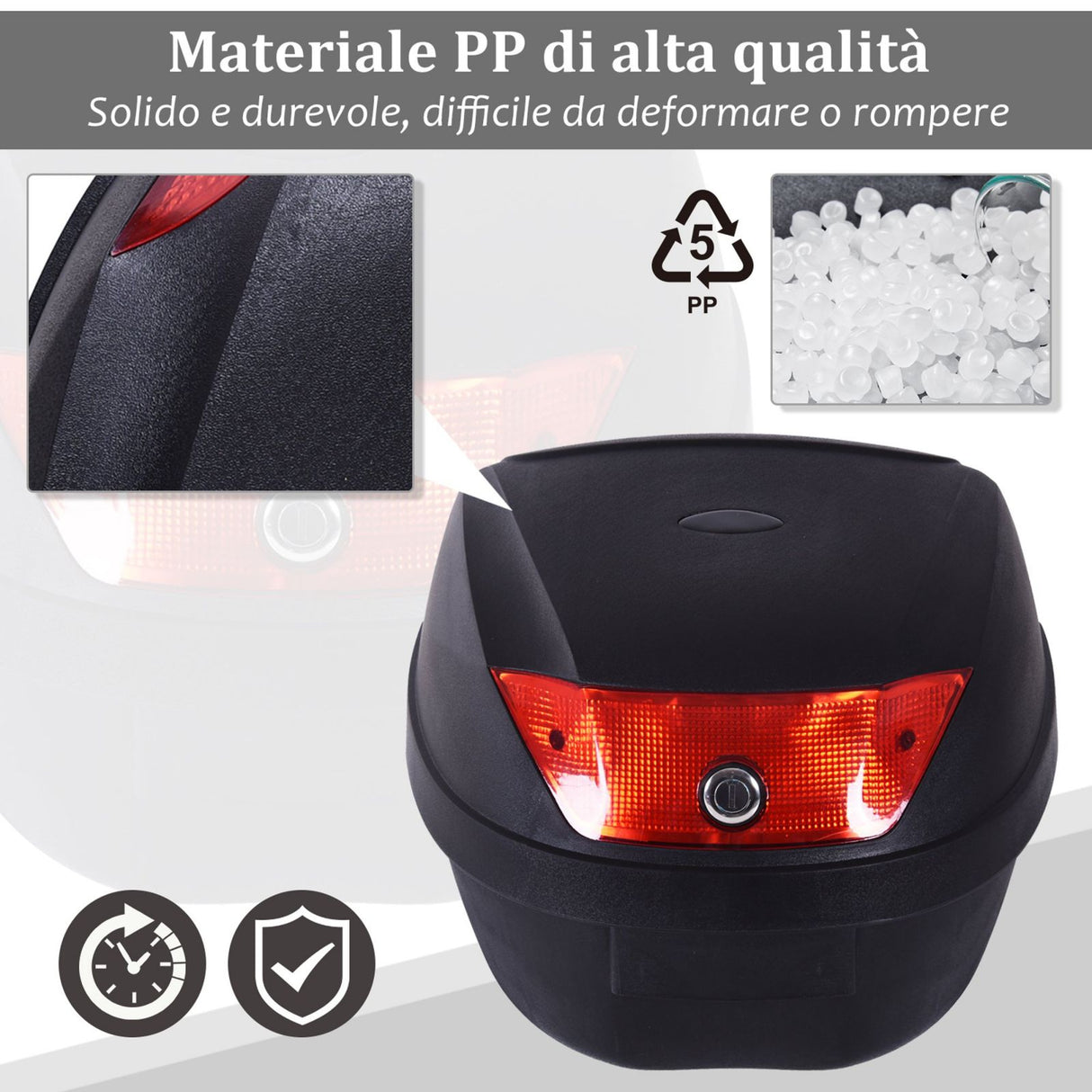 easycomfort easycomfort bauletto baule universale posteriore per moto scooter motorini in pp 41 x 40 x 30 cm 30l nero ean 8054111842754