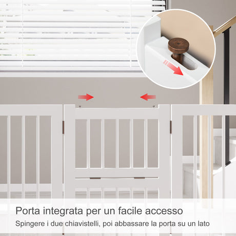 easycomfort easycomfort cancelletto di sicurezza pieghevole per cani e bambini in legno di pino bianco 215x75cm