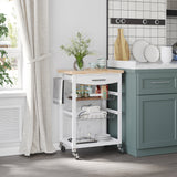 easycomfort easycomfort carrello da cucina con cassetto cestini e ruote girevoli 63x40x86cm bianco