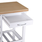 easycomfort easycomfort carrello da cucina in legno con 2 ripiani e cassetti bianco 845x372x85cm ean 8054144139500