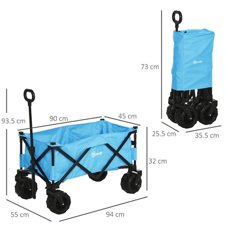easycomfort easycomfort carrello pieghevole da giardinaggio e campeggio in acciaio e oxford blu ean 8055776911045