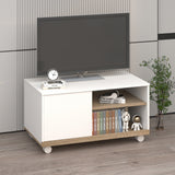 easycomfort easycomfort carrello porta tv con 1 anta e vani aperti mobile per tv fino 42 con ruote 80x45x39 5cm