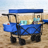 easycomfort easycomfort carrello portaoggetti da spiaggia pieghevole impermeabile blu 110x56x101cm ean 8055776915210