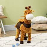 easycomfort easycomfort cavallo a dondolo con ruote a forma di giraffa per bambini da 3 6 anni 70x32x87cm giallo