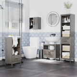 easycomfort easycomfort colonna bagno in truciolato con 5 ripiani aperti e un cassetto 42x30x170 cm grigio