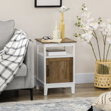 easycomfort easycomfort comodino con armadietto e ripiano in truciolato dallo stile rustico 38 5x35x59 7cm bianco