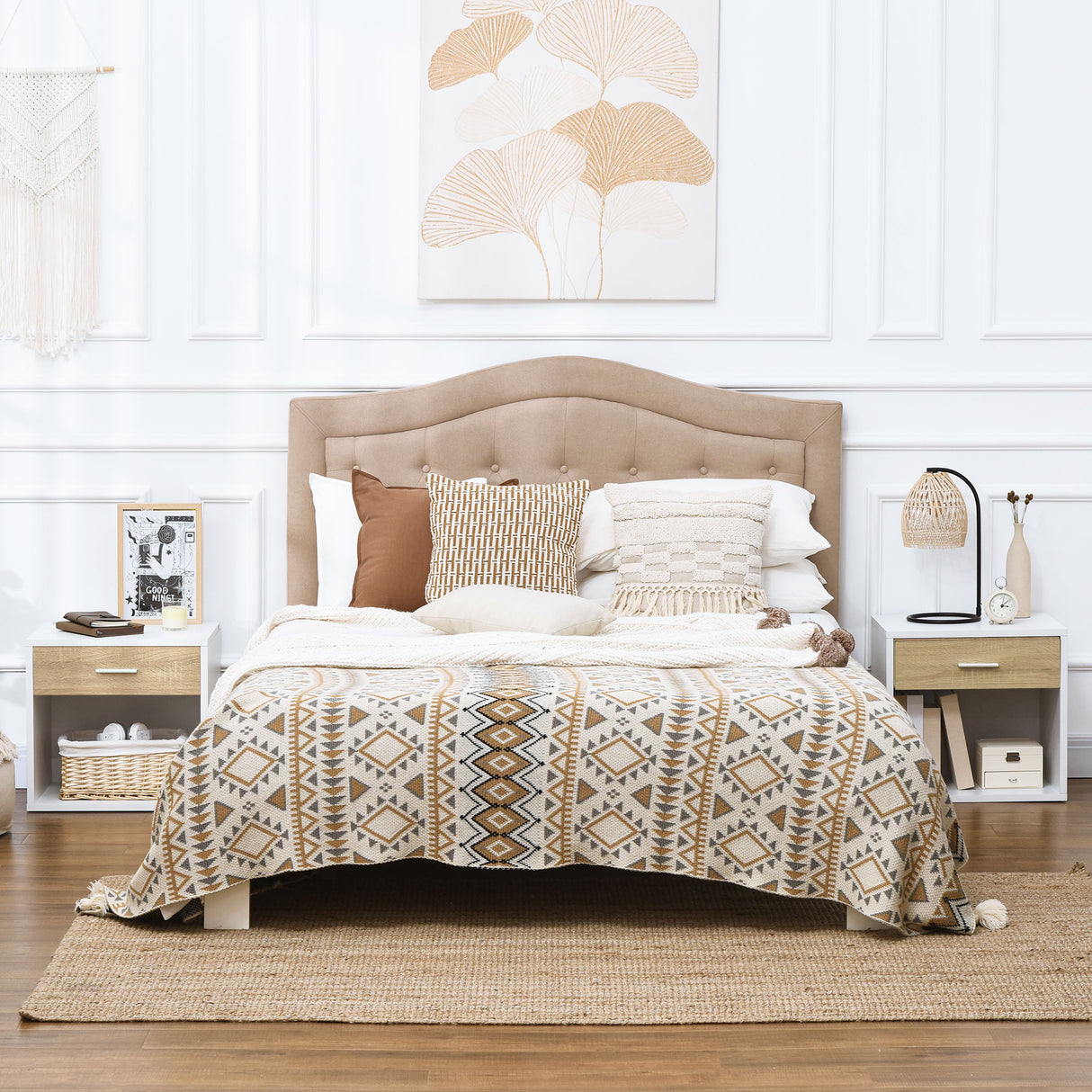 easycomfort easycomfort comodino moderno con cassetto e ripiano aperto set 2 pezzi in truciolato per camera da letto e soggiorno 47 5x40x45 cm