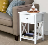 easycomfort easycomfort comodino per camera da letto tavolino dappoggio con cassetto in legno bianco 40 x 30 x 55cm ean 8054111846011