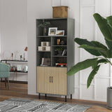 easycomfort easycomfort credenza da cucina in truciolato e metallo con 6 ripiani aperti e armadietto a 2 livelli 76x40x179 cm