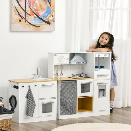 easycomfort easycomfort cucina giocattolo 2 pezzi per bambini 3 6 anni con utensili da cucina luci ed effetti sonori in mdf e pp