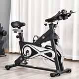 easycomfort easycomfort cyclette spin bike con volano 18kgaltezza e resistenza regolabile con supporto per cellulare e display lcd nero
