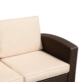 easycomfort easycomfort divano a 2 posti in pe rattan con cuscini marrone 141x71x75cm ean 8055776915661