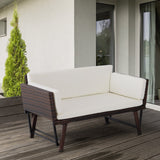 easycomfort easycomfort divano da giardino 2 posti trasformabile in lettino in pe rattan bianco 129x66x67cm ean 8054144135274