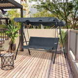 easycomfort easycomfort dondolo da giardino 3 posti con tettuccio parasole regolabile e cuscini 172lx120x153cm grigio