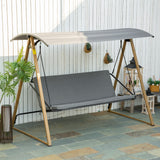 easycomfort easycomfort dondolo da giardino 3 posti con tettuccio regolabile in acciaio 224x133x173cm grigio