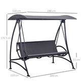 easycomfort easycomfort dondolo da giardino 3 posti in rattan pe con tettuccio regolabile e cuscino grigio