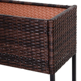 easycomfort easycomfort fioriera effetto vimini con ripiano marrone 70cm x 30cm x 72cm ean 8054144132297