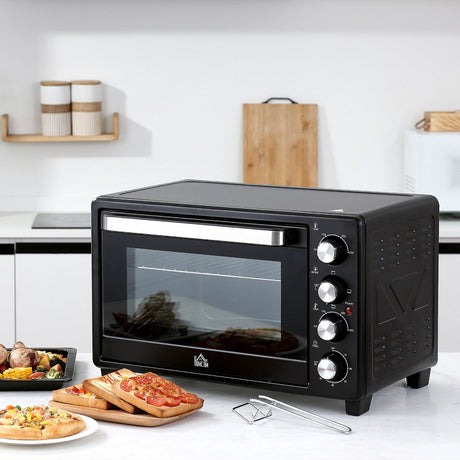 easycomfort easycomfort fornetto elettrico 32l regolazione temperatura e timer 3 modalita di cottura e accessori 1600w 52 2x38 1x33 5cm nero