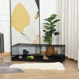 easycomfort easycomfort gabbia per roditori in metallo e tela nera 118x59x36cm