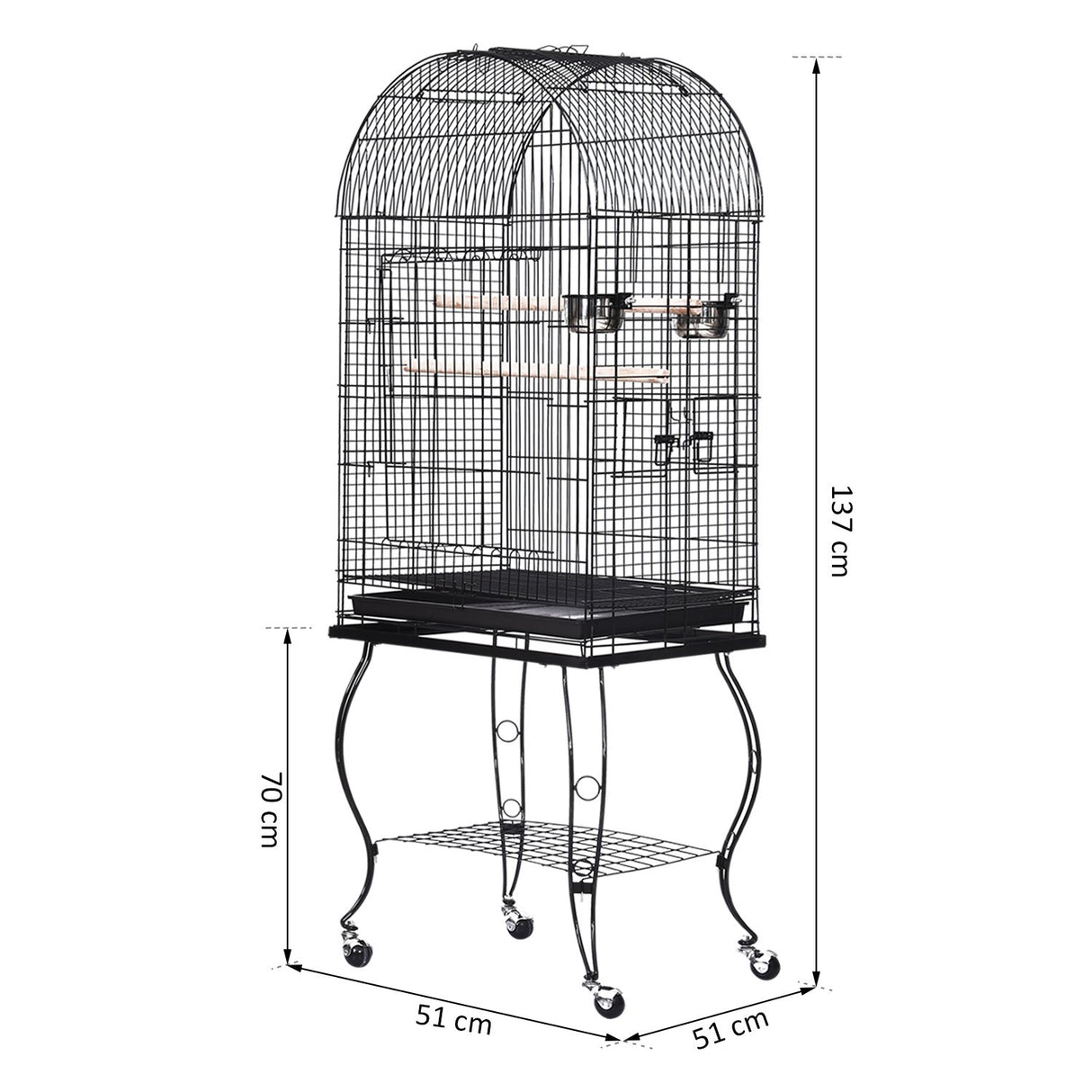 easycomfort easycomfort gabbia per uccelli canarini e pappagalli in metallo nero con ruote ean 8054144138237