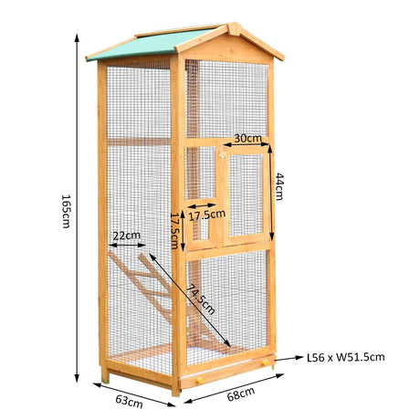 easycomfort easycomfort gabbia per uccellini da esterno in legno di pino voliera con 2 aperture e scaletta 68x63x165cm ean 8054144136561