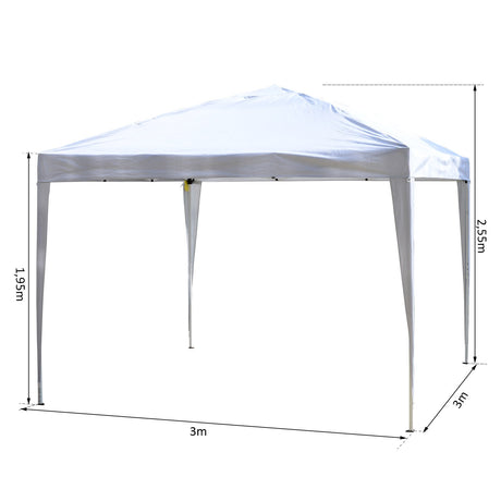 easycomfort easycomfort gazebo struttura in acciaio pieghevole rivestimento tessuto oxford bianco 3x3m ean 8054144132853