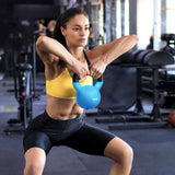 easycomfort easycomfort kettlebell 8 kg per allenamento bicipiti e spalle in metallo e neoprene 18x11x20cm blu