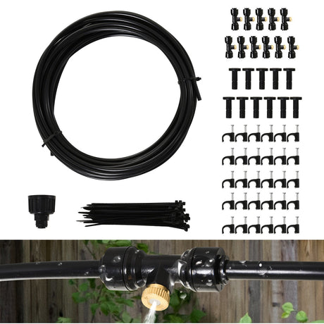 easycomfort easycomfort kit nebulizzatore giardino con 11 ugelli in ottone e tubo 6 tetri in pp nero ean 8054111841429