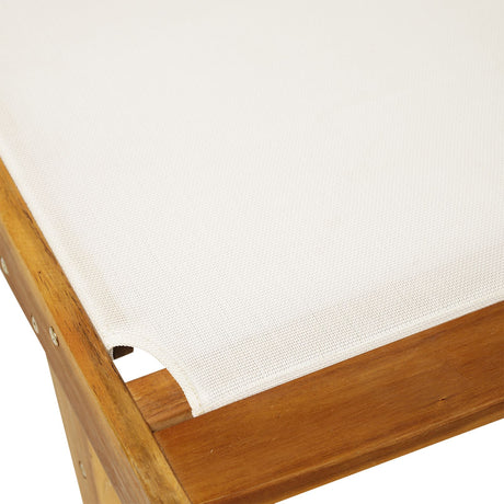 easycomfort easycomfort lettino sdraio da giardino pieghevole in legno di acacia con ruote e schienale regolabile con materassino bianco ean 8055776915814