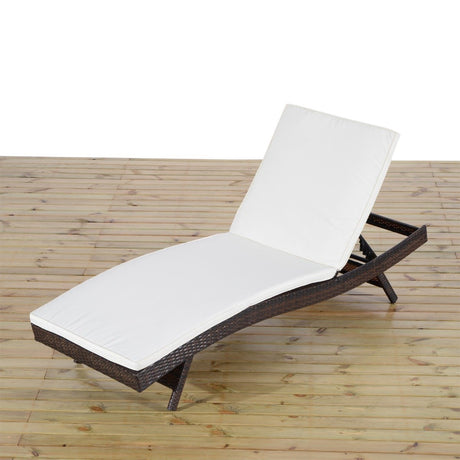 easycomfort easycomfort lettino sdraio da sole reclinabile in pe rattan con materassino marrone ean 8054144138961