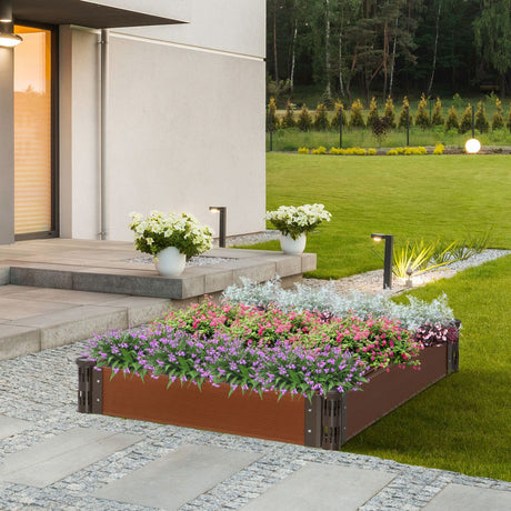 easycomfort easycomfort letto per orto in hdpe fioriera da esterno per piante e verdure marrone ean 8054144138183