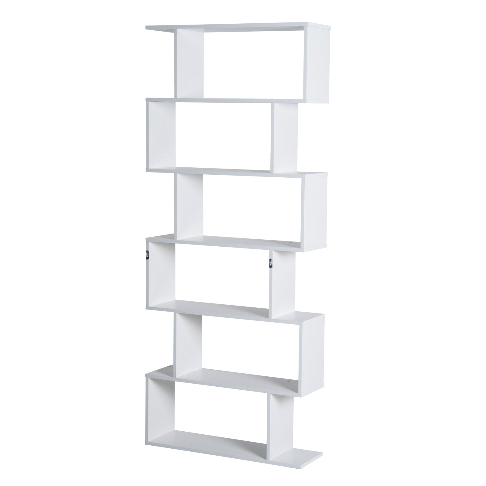 EASYCOMFORT Scaffale Alto con 6 Ripiani, Libreria Scaffalatura in Legno  Design Moderno, Bianco 80 × 23 × 192cm