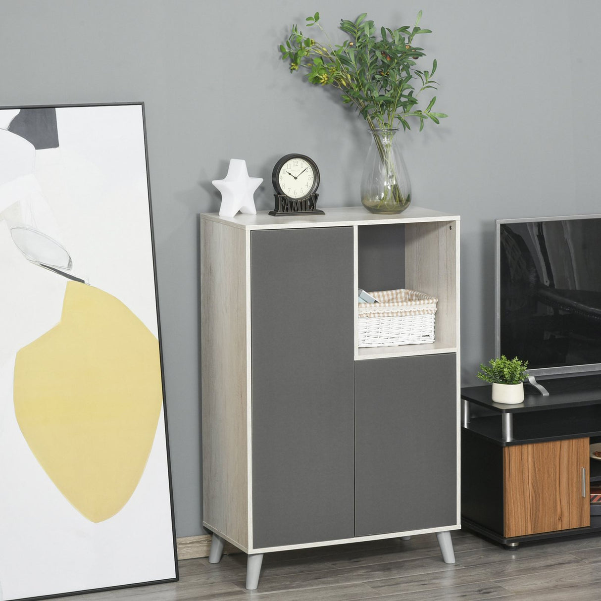 easycomfort easycomfort libreria moderna mobile multiuso in legno 2 ante e vano aperto ean 8055776911717