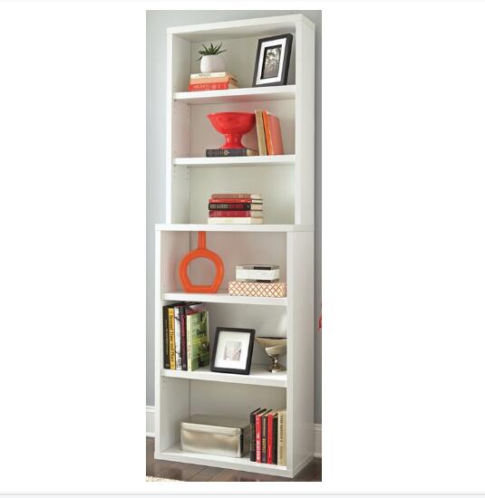 EASYCOMFORT Libreria Scaffale a 6 Ripiani in Legno con Mensole Regolabili,  76.2x34.5x209cm, Bianco