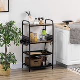 easycomfort easycomfort mobile cucina a 4 livelli con 6 ganci 2 vassoi e 4 ripiani rimovibili in mdf e acciaio 60x40x112 cm marrone