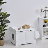 easycomfort easycomfort mobile lettiera per gatti a 2 ante con portaoggetti laterale 88 5x48x51 5cm bianco