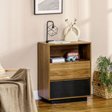 easycomfort easycomfort mobile multiuso con ripiano aperto e 2 cassetti in truciolato 60x48x78 cm marrone