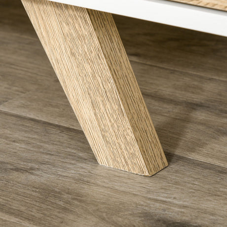 easycomfort easycomfort mobile porta tv con ante e cassetto per tv fino a 60 in mdf bianco e legno 160x40x45cm