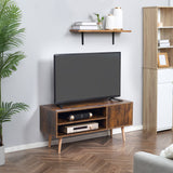easycomfort easycomfort mobile porta tv fino a 55 con vano aperto e armadietto in legno 110x40x50cm marrone