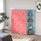 easycomfort easycomfort mobile scarpiera modulare salvaspazio a fungo 16 cubi in acciaio e pp 145x47x145 cm rosa e blu